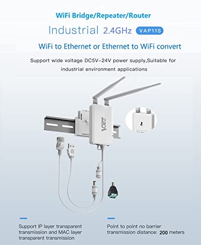 VONETS Przemysłowy 2,4 GHz WLAN Bridge Ethernet WiFi Router Wireless R - obrazek 9