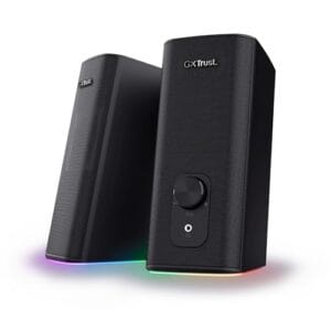 Trust Gaming GXT 612 Cetic - Głośnik Bluetooth 2.0 z oświetleniem RGB LED 18 W (10 W RMS), zasilanie USB, wykonany z recyklingowanego tworzywa sztucznego