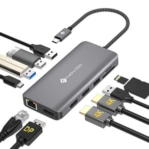 NOVOO 11 in 1 Stacja dokująca, Hub USB C 4K @ 60Hz, potrójny wyświetla