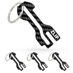 ZLIP® and Slide otwieracz do wózka na zakupy z włókna węglowego z kółk