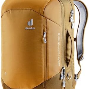 Deuter Męski plecak podróżny Aviant Carry on Pro 36 - Kleiner Rucksack für Reisen, Handgepäck-Maße, Laptopfach, Tragetasche, Cinnamon-almond