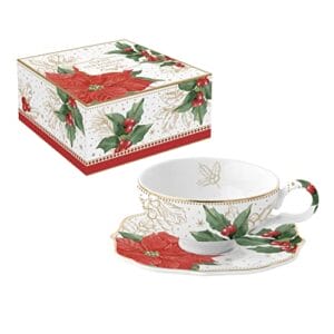 Easy Life PUDEŁKO Z PORCELAINY POINSETTIA COFFRET COFFRET I BERRIES