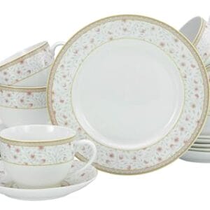 CreaTable 17527 seria Emilia 18-częściowy zestaw naczyń porcelanowy serwis do kawy