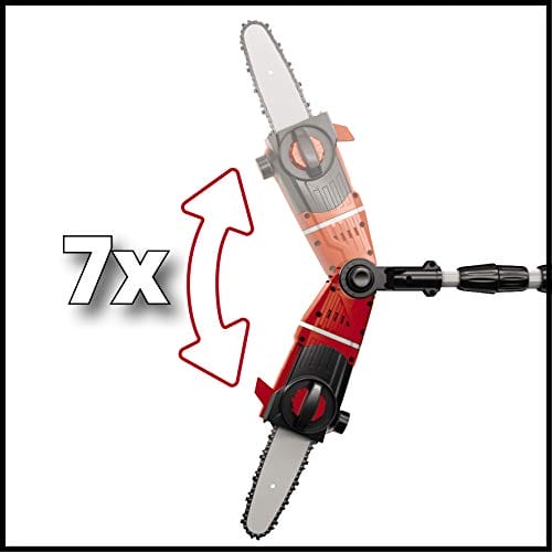 Einhell Ge-Lc 18 Li T Solo Piła Teleskopowa Czarny/Czerwony 88-184 cm - Część serii Einhell Power X-Change, 7-stopniowa regulacja głowicy, automatyczne smarowanie łańcucha - obrazek 9