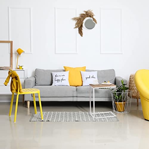 Relaxdays Stolik pomocniczy w kształcie litery C (wys. x szer. x gł.): 60 x 30 x 45 cm stół do wsuwania metal i wygląd drewna biały/brązowy - praktyczny i wszechstronny stolik kawowy - obrazek 7