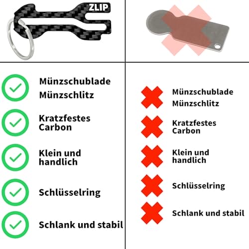 ZLIP® and Slide otwieracz do wózka na zakupy z włókna węglowego z kółk - obrazek 4