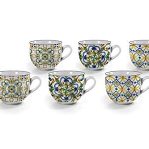 Zestaw 6 filiżanek Kubki do kawy Decor Różne Śniadanie 90 ml MBB-817045 - GICOS IMPORT EXPORT SRL