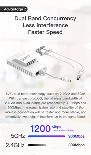 VONETS VAP11S-D232 - Przemysłowy Podwójny Pasmo 24 GHz/5 GHz WiFi Serial Port Server/WLAN Bridge Wireless Repeater Router WiFi Extender Hotspot Osłona do Urządzeń Medycznych PLC Urządzeń Sieciowych - obrazek 2