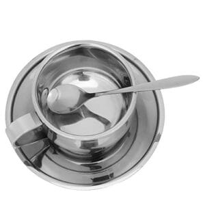 Zestaw filiżanek do kawy ze stali nierdzewnej - ekskluzywne i trwałe filiżanki do kawiarni, baru, biura i jadalni