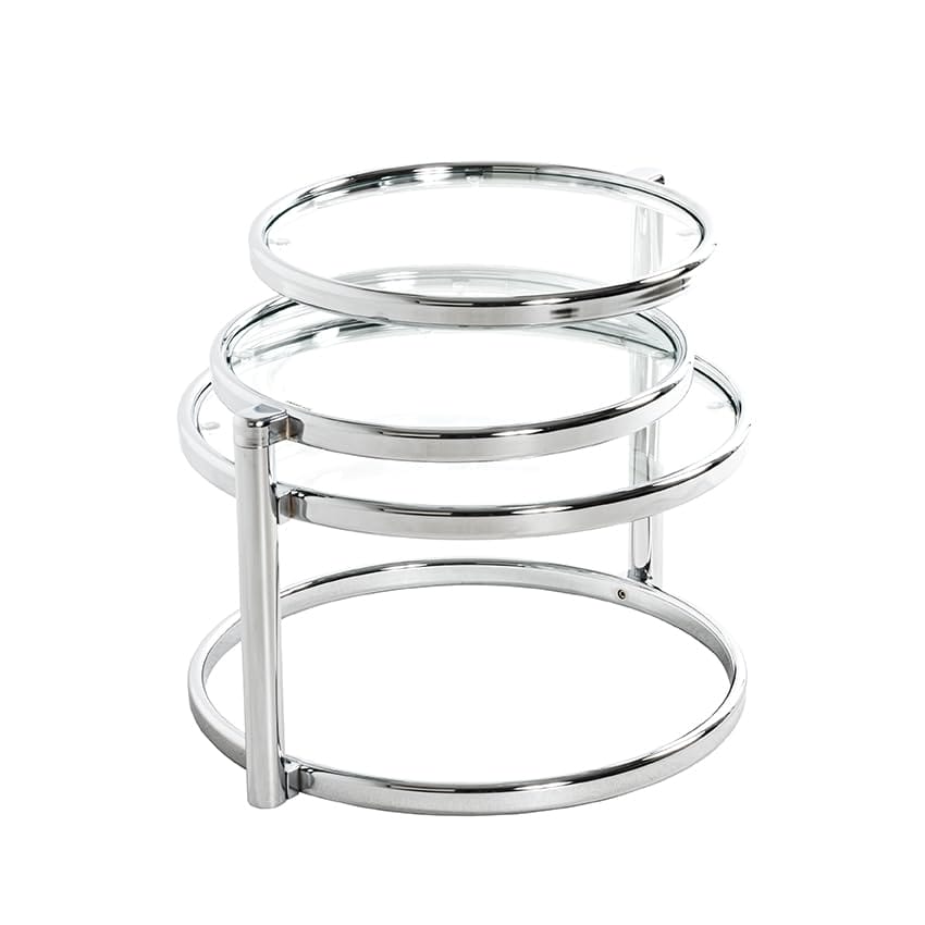 HAKU Möbel stolik kawowy, metal, chrom, szer. 58-140 x gł. 50 x wys. 4 - obrazek 4