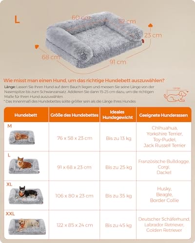 Feandrea FluffyHug Legowisko dla psa, średnie legowisko-kanapa dla min - obrazek 3