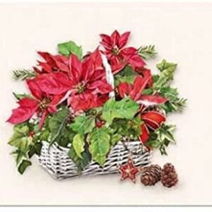 Deska śniadaniowa z gwiazdą bożonarodzeniową w koszyku - zestaw 4 sztuki, 23x14 cm, Poinsettia, letnie kwiaty, kawa, herbata, serwis espresso