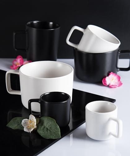 Excelsa Nordic Zestaw 6 filiżanek do kawy Czarne Ceramika Stoneware Pojemność 80 Ml. - obrazek 2