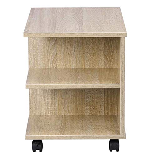 BAKAJI Wielofunkcyjny stolik kawowy z kółkami z melaminy - prosty i nowoczesny, idealny do salonu, biura i sypialni (beżowy) - obrazek 2