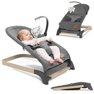 LIONELO June Air bujaczek dziecięcy od pierwszych dni życia do 9kg przewiewny materiał idealna cyrkulacja powietrza lekki stabilny antypoślizgowy pasy bezpieczeństwa składany bujak dla dziecka