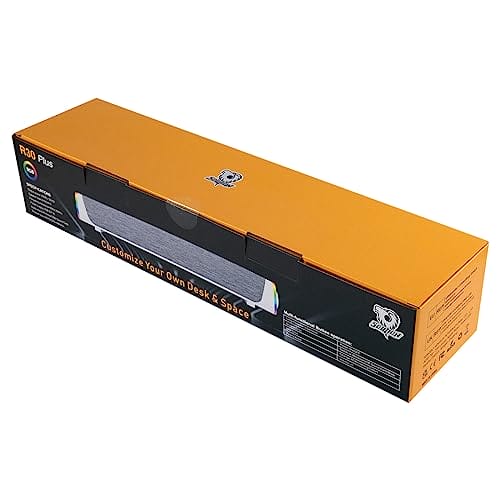 SOULION Głośniki komputerowe R30 Plus - Przewodowy głośnik Bluetooth V5.3 PC Sound Bar z kolorowymi światłami LED i przyciskiem przełącznika dźwięku przestrzennego - obrazek 2