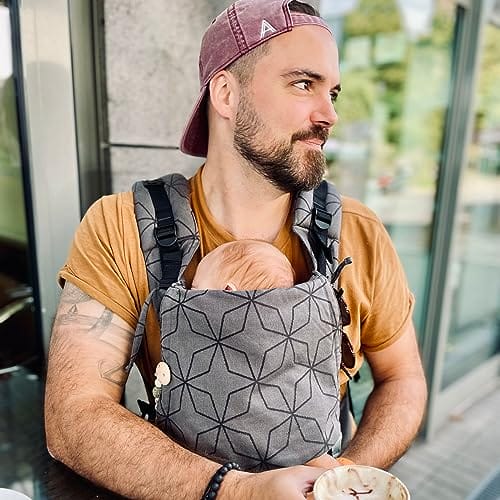 Hoppediz Buckle nosidełko 4 w 1 dla noworodków od urodzenia - Fullbuckle pomoc do noszenia z 2 pozycjami klamr - rośnie razem z dzieckiem do 20 kg - Design Malmö stone - obrazek 5