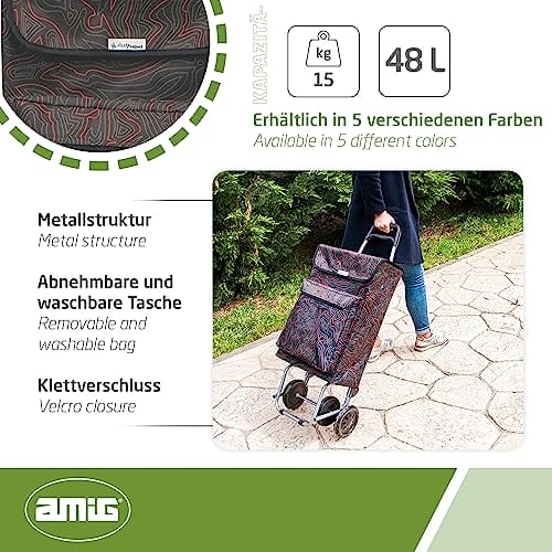 Praktyczny i wygodny wózek na zakupy Amig - idealny towarzysz podczas codziennych zakupów! - obrazek 3