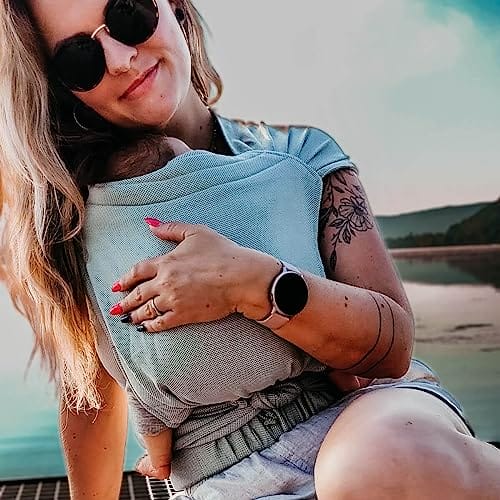 Hoppediz Hop-Tye Advanced - nosidełko dla noworodków od urodzenia - nosidełko 4 w 1 z szelkami – rośnie razem z dzieckiem do 20 kg – wzór Elba - obrazek 5