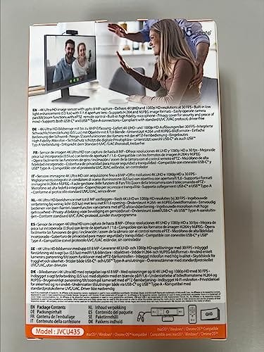 Kamera internetowa 4K Ultra HD j5create z 5-krotnym zoomem cyfrowym, ochroną prywatności, podwójnym mikrofonem i pilotem zdalnego sterowania USB-C | do wideokonferencji i zajęć online - obrazek 5