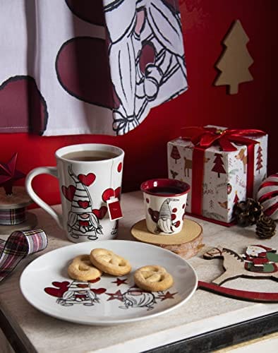 Excelsa 65421 Zestaw 6 Kubek do Kawy Gnome Sweet Home Ml.90 Szkło Biały Z Dekoracją Linii Gnome Sweet Home - Zestaw 6 filiżanek kawy Gnome Sweet Home, Chiny Nowa porcelana kostna, Pojemność ml. 90, Średnica cm.6,5, Wysokość cm.6, Zmywarka i kuchenka mikrofalowa, Zestawy do Kawy - obrazek 4