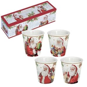 Easy Life PUDEŁKO Z PORCELAINĄ SANTA JEST COMING 4 SZCZELKI Z CAFE 10CL