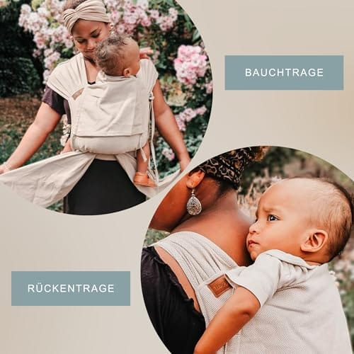 Hoppediz Hop-Tye Advanced - nosidełko dla noworodków 4 w 1 od urodzenia – pomoc do noszenia z szelkami – rośnie razem z dzieckiem do 20 kg – wzór Djerba - obrazek 3