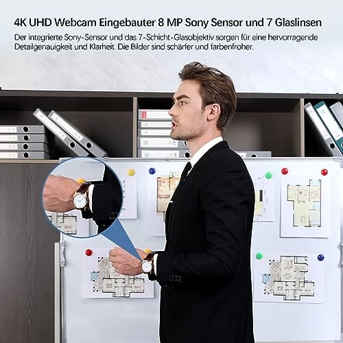 Angetube Kamera internetowa 4K HD 8 MP z mikrofonem USB do konferencji komputerów Mac / streamingu / lekcji online - kompatybilna z Zoom Skype Facetime - obrazek 6