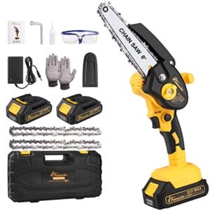 Mini piła łańcuchowa 15 cm bezprzewodowa elektryczna piła 21 V ładowana na baterie przenośna piła ręczna z blokadą bezpieczeństwa do sprzątania podwórza przycinania gałęzi