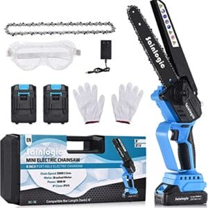 Sainlogic Mini Piła Łańcuchowa Bateria Lekka 8 cali - Bezpieczna i Wydajna