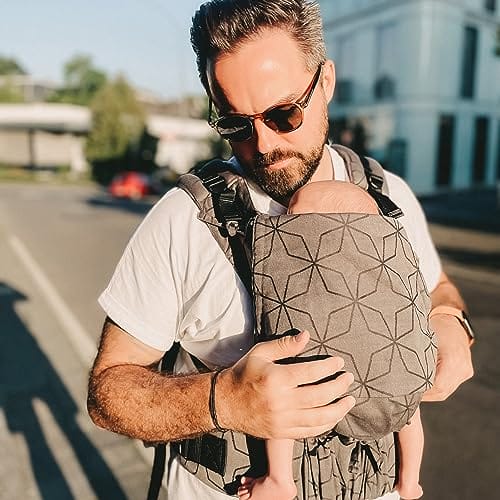 Hoppediz Buckle nosidełko 4 w 1 dla noworodków od urodzenia - Fullbuckle pomoc do noszenia z 2 pozycjami klamr - rośnie razem z dzieckiem do 20 kg - Design Malmö stone - obrazek 6