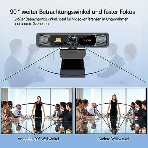 Angetube Kamera internetowa 4K HD 8 MP z mikrofonem USB do konferencji komputerów Mac / streamingu / lekcji online - kompatybilna z Zoom Skype Facetime - obrazek 3