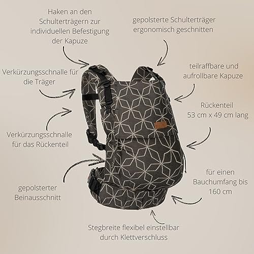 Hoppediz Buckle Toddler nosidełko dla małych dzieci (9-25 kg) wzór Djerba - obrazek 3