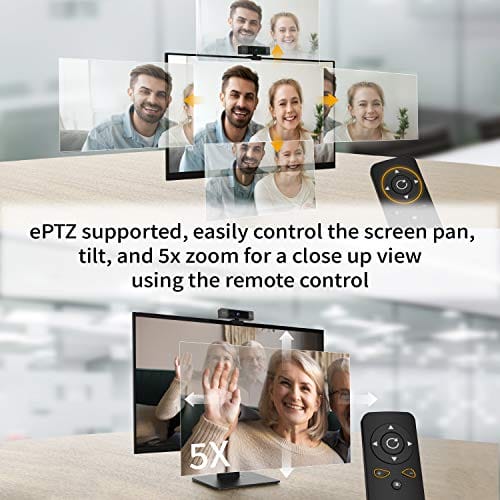 Kamera internetowa 4K Ultra HD j5create z 5-krotnym zoomem cyfrowym, ochroną prywatności, podwójnym mikrofonem i pilotem zdalnego sterowania USB-C | do wideokonferencji i zajęć online - obrazek 11