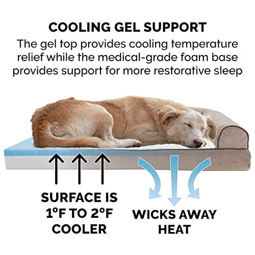 Furhaven chłodzący żel z pianki pamięciowej górna łóżko dla psa i kotó - obrazek 9
