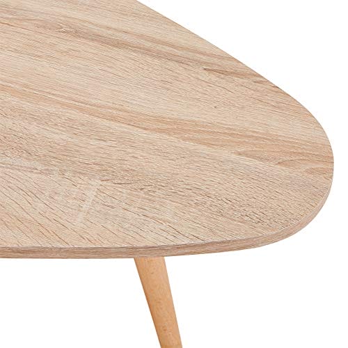 GOLDFAN Trójkątny stolik kawowy z litego drewna - zestaw 2 stołów, nowoczesny design, wysoka jakość - obrazek 6