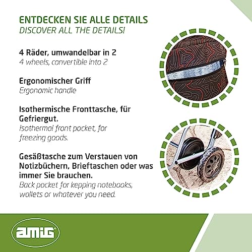 Praktyczny i wygodny wózek na zakupy Amig - idealny towarzysz podczas codziennych zakupów! - obrazek 4