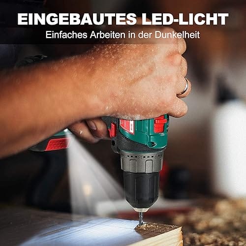 HYCHIKA wiertarka akumulatorowa 18 V 35 Nm 21 + 1 pozycje do regulacji momentu obrotowego i dwie prędkości do wiercenia śrub i otworów w metalu i drewnie. - obrazek 3