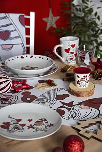 Excelsa 65421 Zestaw 6 Kubek do Kawy Gnome Sweet Home Ml.90 Szkło Biały Z Dekoracją Linii Gnome Sweet Home - Zestaw 6 filiżanek kawy Gnome Sweet Home, Chiny Nowa porcelana kostna, Pojemność ml. 90, Średnica cm.6,5, Wysokość cm.6, Zmywarka i kuchenka mikrofalowa, Zestawy do Kawy - obrazek 3