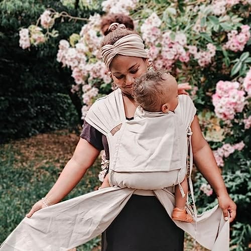 Hoppediz Hop-Tye Advanced - nosidełko dla noworodków 4 w 1 od urodzenia – pomoc do noszenia z szelkami – rośnie razem z dzieckiem do 20 kg – wzór Djerba - obrazek 6