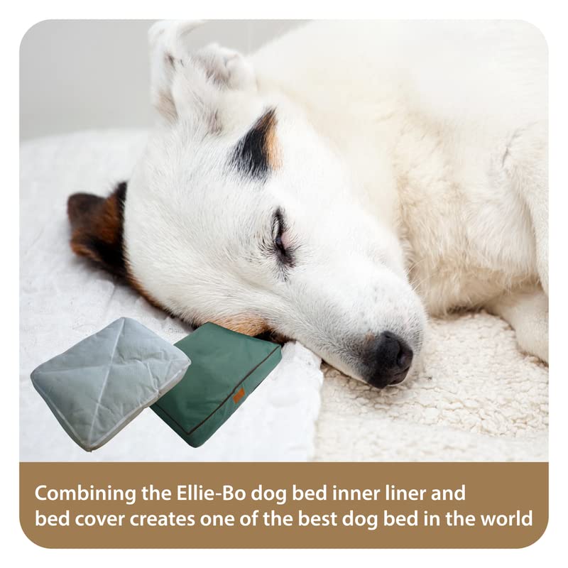 Ellie-Bo Duże legowisko dla psa 87 x 57 x 10 cm z wodoodporną osłoną w kolorze zielonym z brązową lamówką do klatki dla psów 91 cm - obrazek 5