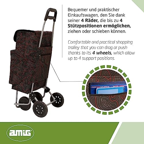 Praktyczny i wygodny wózek na zakupy Amig - idealny towarzysz podczas codziennych zakupów! - obrazek 5