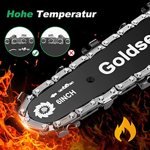 Goldsea Mini piła łańcuchowa z akumulatorem 4 i 6 cali - przenośne nożyce do gałęzi - obrazek 12