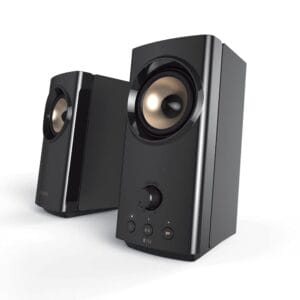 CREATIVE T60 2.0 głośnik Hi-Fi PC audio USB C mikrofon złącze zestawu słuchawkowego Bluetooth 5.0 wejście AUX 35 mm moc szczytowa 60 W do komputera laptopa Mac