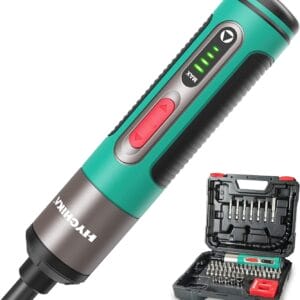 Wkrętarka Elektryczna HYCHIKA Wkrętarka Akumulatorowa 20 Ah 36 V 4 Zmienne Prędkości 57 Akcesoriów lampka LED ładowanie USB