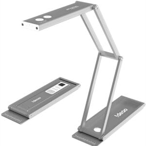 IDEAO DC400 4K 13 MP USB wizualizator/kamera do dokumentów i kamera internetowa 1080p 60 FPS z automatycznym ustawianiem ostrości, wbudowanym mikrofonem i diodą LED - składany Plug-n-Play do nauki