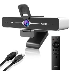 NexiGo N970P - Kamera internetowa 4K z zoomem, automatycznym kadrowaniem i pamięcią flash