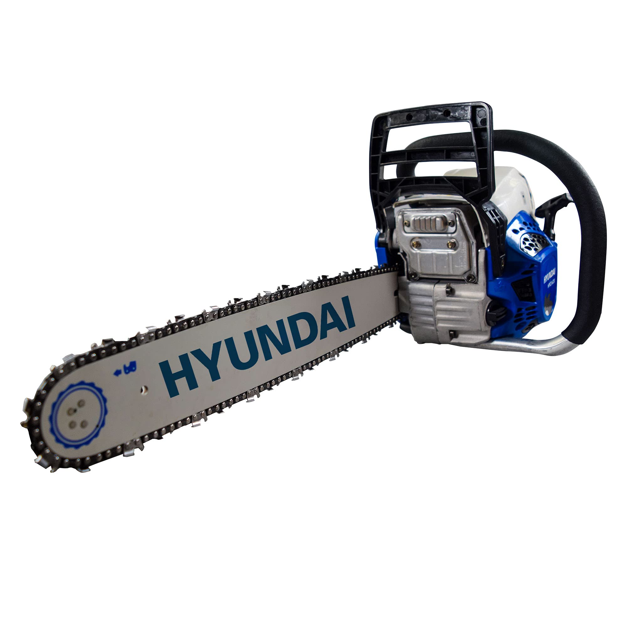 Piła łańcuchowa Hyundai Biały/Niebieski 56 cm - solidne wykonanie, łatwe użytkowanie, praktyczne zastosowanie - obrazek 5