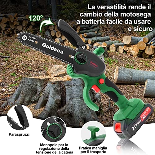 Goldsea Mini piła łańcuchowa z akumulatorem 4 i 6 cali - przenośne nożyce do gałęzi - obrazek 13