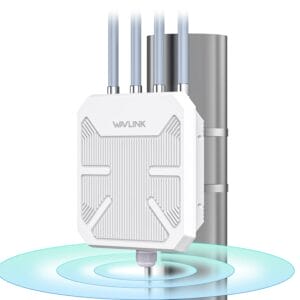 WAVLINK WiFi6 Outdoor Wireless Access Point/WLAN Repeater/Router Dual Band 2.4G 5G AX1800M Mesh Extender z antenami PoE/4x8dBi / obudowa chroniąca przed warunkami atmosferycznymi IP67